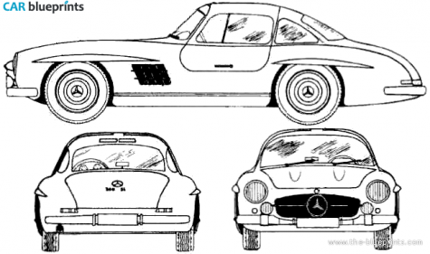 1955 Mercedes-Benz 300SL Coupe blueprint